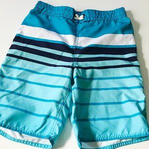 EUC Blue Striped Boy's Swim Trunks